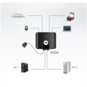 Aten 2-portowy przełącznik USB 2.0 do współdzielenia urządzeń peryferyjnych Aten | USB 2.0 | 2 x 4 USB 2.0 do współdzielenia urz