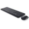 Dell | Klawiatura i mysz | KM3322W | Zestaw klawiatura i mysz | Bezprzewodowy | Baterie w zestawie | EE | Czarny | Połączenie be