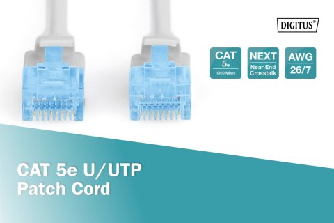 Digitus | CAT 5e | Kabel krosowy | Skrętka nieekranowana (UTP) | Męski | RJ-45 | Męski | RJ-45 | Szary | 0,5 m Digitus | CAT 5e | Kabel krosowy | Skrętka nieekranowana (UTP) | Męski | RJ-45 | Męski | RJ-45 | Szary | 0,5 m