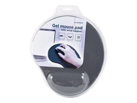 Gembird | MP-GEL-GR Żelowa podkładka pod mysz z podpórką pod nadgarstek, szara Wygodna | Żelowa podkładka pod mysz | Szara Gembird | MP-GEL-GR Żelowa podkładka pod mysz z podpórką pod nadgarstek, szara Wygodna | Żelowa podkładka pod mysz | Szara