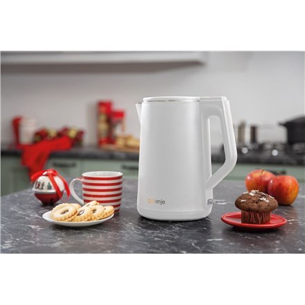 Gorenje | Czajnik | K15DWW | Elektryczny | 2200 W | 1,5 L | Plastik + metal | Podstawa obrotowa 360° | Biały Gorenje | Czajnik | K15DWW | Elektryczny | 2200 W | 1,5 L | Plastik + metal | Podstawa obrotowa 360° | Biały