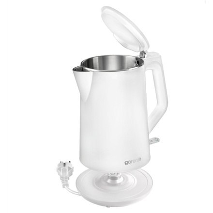 Gorenje | Czajnik | K15DWW | Elektryczny | 2200 W | 1,5 L | Plastik + metal | Podstawa obrotowa 360° | Biały Gorenje | Czajnik | K15DWW | Elektryczny | 2200 W | 1,5 L | Plastik + metal | Podstawa obrotowa 360° | Biały