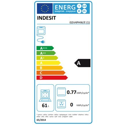 INDESIT | Cooker | IS5V4PHW/E | Hob type Vitroceramic | Oven type Electric | White | Width 50 cm | Grilling | Depth 60 cm | 61 L INDESIT | Cooker | IS5V4PHW/E | Hob type Vitroceramic | Oven type Electric | White | Width 50 cm | Grilling | Depth 60 cm | 61 L