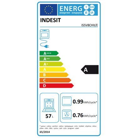 INDESIT | Kuchenka | IS5V8CHX/E | Typ płyty Vitroceramic | Typ piekarnika Electric | Stal nierdzewna | Szerokość 50 cm | Grillow INDESIT | Kuchenka | IS5V8CHX/E | Typ płyty Vitroceramic | Typ piekarnika Electric | Stal nierdzewna | Szerokość 50 cm | Grillow