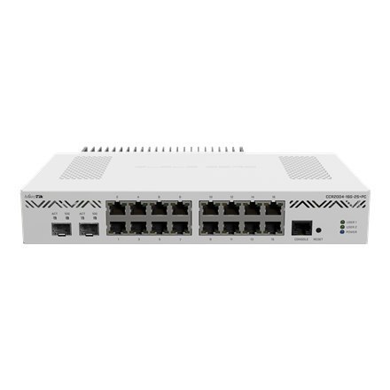 Mikrotik CCR2004-16G-2S+PC MikroTik | Router Ethernet | CCR2004-16G-2S+PC | Mbit/s | 10/100/1000 Mbit/s | Porty Ethernet LAN (RJ Mikrotik CCR2004-16G-2S+PC MikroTik | Router Ethernet | CCR2004-16G-2S+PC | Mbit/s | 10/100/1000 Mbit/s | Porty Ethernet LAN (RJ