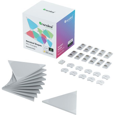 Nanoleaf | Shapes Triangles Mini Expansion Pack (10 panels) | 1 x 0.54 W | 16M+ colours | 2.4GHz WiFi b/g/n; Nanoleaf | Shapes Triangles Mini Expansion Pack (10 panels) | 1 x 0.54 W | 16M+ colours | 2.4GHz WiFi b/g/n;