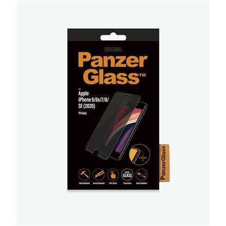 PanzerGlass | Ochraniacz ekranu - szkło - z filtrem prywatności | Apple iPhone 6, 6s, 7, 8, SE (2. generacji) | Powłoka oleofobo PanzerGlass | Ochraniacz ekranu - szkło - z filtrem prywatności | Apple iPhone 6, 6s, 7, 8, SE (2. generacji) | Powłoka oleofobo