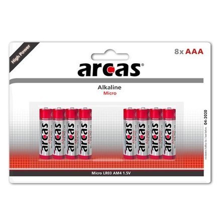 Arcas | AAA/LR03 | Alkaline | 8 szt. Arcas | AAA/LR03 | Alkaline | 8 szt.