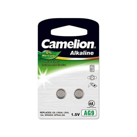Camelion | AG9/LR45/LR936/394 | Alkaliczna bateria guzikowa | 2 szt. Camelion | AG9/LR45/LR936/394 | Alkaliczna bateria guzikowa | 2 szt.