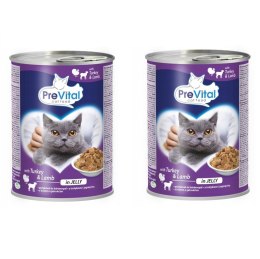 PREVITAL indyk-jagnięcina kawałki w galaretce dla kota 415g x 2szt