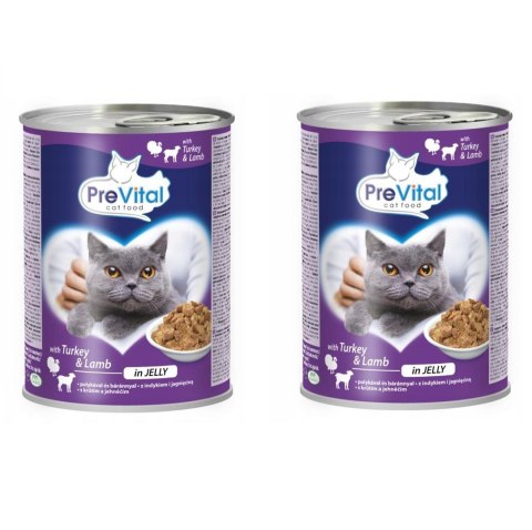 PREVITAL indyk-jagnięcina kawałki w galaretce dla kota 415g x 2szt PREVITAL indyk-jagnięcina kawałki w galaretce dla kota 415g x 2szt
