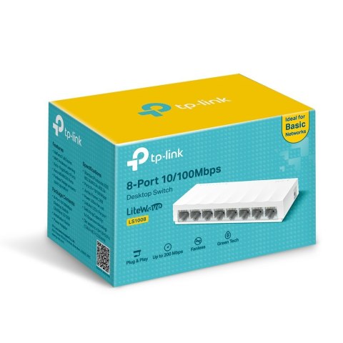 TP-LINK | 8-portowy przełącznik sieciowy 10/100Mb/s do komputerów stacjonarnych | LS1008 | Niezarządzalny | Do komputerów stacjo TP-LINK | 8-portowy przełącznik sieciowy 10/100Mb/s do komputerów stacjonarnych | LS1008 | Niezarządzalny | Do komputerów stacjo