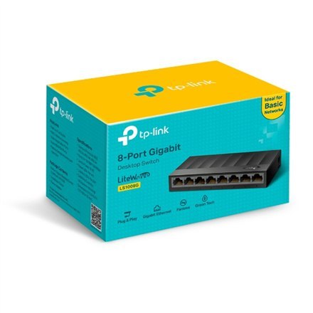 TP-LINK | Przełącznik biurkowy | LS1008G | Niezarządzany | Biurkowy | Ilość portów 1 Gb/s (RJ-45) | Ilość portów SFP | Ilość por TP-LINK | Przełącznik biurkowy | LS1008G | Niezarządzany | Biurkowy | Ilość portów 1 Gb/s (RJ-45) | Ilość portów SFP | Ilość por