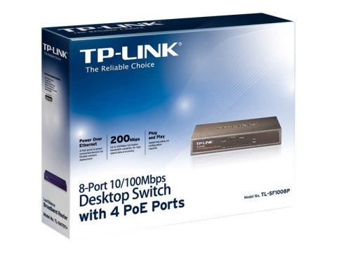 TP-LINK | Switch | TL-SF1008P | Niezarządzalny | Desktop | Ilość portów 10/100 Mb/s (RJ-45) 8 | Ilość portów 1 Gb/s (RJ-45) | Il TP-LINK | Switch | TL-SF1008P | Niezarządzalny | Desktop | Ilość portów 10/100 Mb/s (RJ-45) 8 | Ilość portów 1 Gb/s (RJ-45) | Il