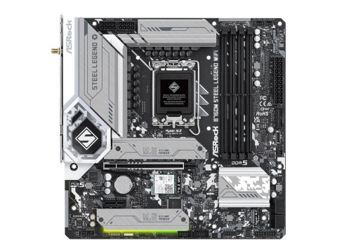 ASRock | B760M Steel Legend WiFi | Rodzina procesora Intel | Gniazdo procesora LGA1700 | DDR5 DIMM | Sloty pamięci 4 | Obsługiwa ASRock | B760M Steel Legend WiFi | Rodzina procesora Intel | Gniazdo procesora LGA1700 | DDR5 DIMM | Sloty pamięci 4 | Obsługiwa