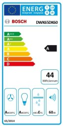 Bosch | Okap | DWK65DK60 | Montaż na ścianie | Klasa energooszczędności A | Szerokość 59 cm | 430 m³/h | Sterowanie elektroniczn