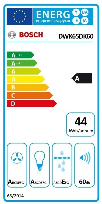 Bosch | Okap | DWK65DK60 | Montaż na ścianie | Klasa energooszczędności A | Szerokość 59 cm | 430 m³/h | Sterowanie elektroniczn Bosch | Okap | DWK65DK60 | Montaż na ścianie | Klasa energooszczędności A | Szerokość 59 cm | 430 m³/h | Sterowanie elektroniczn
