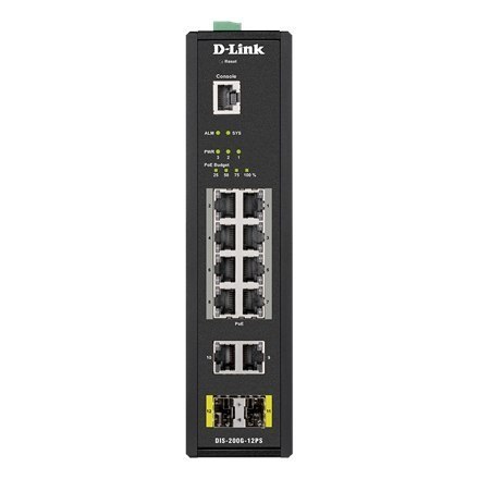 D-LINK DIS-200G-12PS Kierowany przełącznik przemysłowy L2 z 10 portami 10/100/1000Base-T oraz 2 portami 1000Base-X SFP D-Link | D-LINK DIS-200G-12PS Kierowany przełącznik przemysłowy L2 z 10 portami 10/100/1000Base-T oraz 2 portami 1000Base-X SFP D-Link |