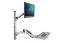 Digitus | Uchwyt ścienny | Stacja robocza | Regulowana wysokość, pochylenie, obrót | 27 " | Maksymalna waga (udźwig) 6 kg | Sreb