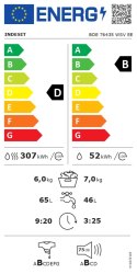 INDESIT | Pralka z suszarką | BDE 76435 WSV EE | Klasa efektywności energetycznej B/D | Ładowana od frontu | Pojemność prania 7