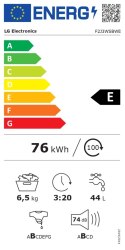 LG | Pralka | F2J3WSBWE | Klasa efektywności energetycznej E | Ładowana od frontu | Pojemność prania 6,5 kg | 1200 obr/min | Głę