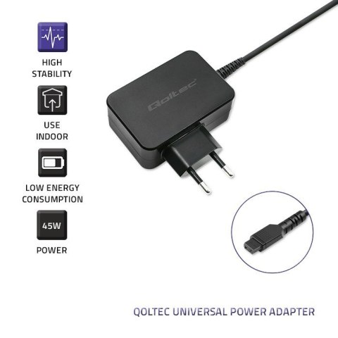 QOLTEC ZASILACZ SIECIOWY UNIWERSALNY 45W | 8 WTYCZEK QOLTEC ZASILACZ SIECIOWY UNIWERSALNY 45W | 8 WTYCZEK