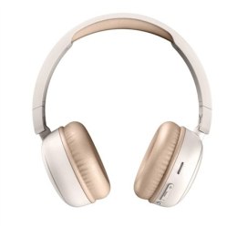 Słuchawki bezprzewodowe Energy Sistem z radiem FM i Bluetooth w kolorze kremowym, nauszne z mikrofonem