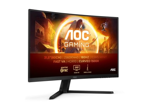 AOC CQ32G4VE | 31.5 " | VA | QHD | 16:9 | 180 Hz | 1 ms | 2560 x 1440 pixels | 300 cd/m² | HDMI ports quantity 2 AOC CQ32G4VE | 31.5 " | VA | QHD | 16:9 | 180 Hz | 1 ms | 2560 x 1440 pixels | 300 cd/m² | HDMI ports quantity 2