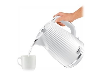 Czajnik elektryczny TEFAL KO250130 o mocy 2400 W i pojemności 1.7 L - plastikowy, biały kociołek z obrotową podstawą 360°. Czajnik elektryczny TEFAL KO250130 o mocy 2400 W i pojemności 1.7 L - plastikowy, biały kociołek z obrotową podstawą 360°.