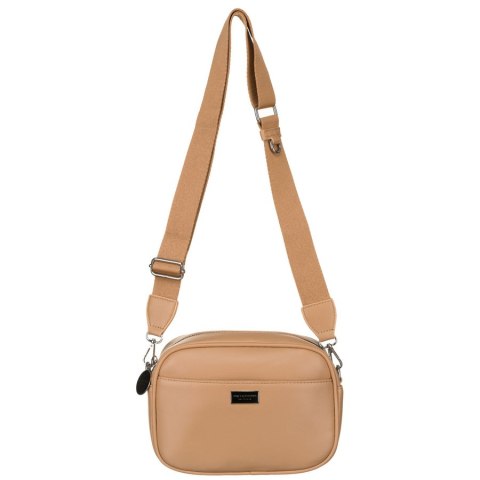 Miejska, beżowa listonoszka damska ze skóry ekologicznej w komplecie dwa paski na ramię crossbody Peterson Miejska, beżowa listonoszka damska ze skóry ekologicznej w komplecie dwa paski na ramię crossbody Peterson