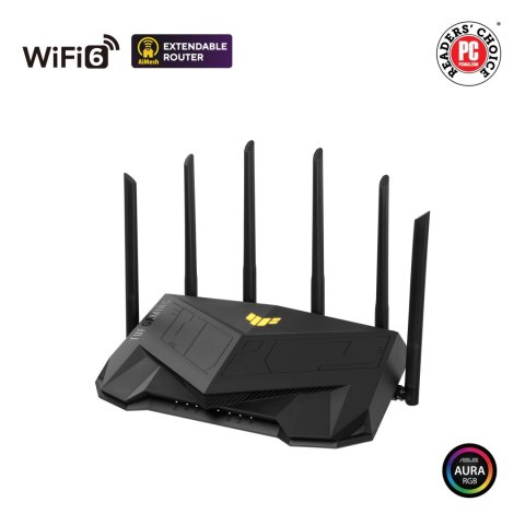 Dwuzakresowy Gigabitowy Router WiFi6 | TUF Gaming AX6000 | 802.11ax | 1148+4804 Mbit/s | 10/100/1000 Mbit/s | Porty Ethernet LAN Dwuzakresowy Gigabitowy Router WiFi6 | TUF Gaming AX6000 | 802.11ax | 1148+4804 Mbit/s | 10/100/1000 Mbit/s | Porty Ethernet LAN
