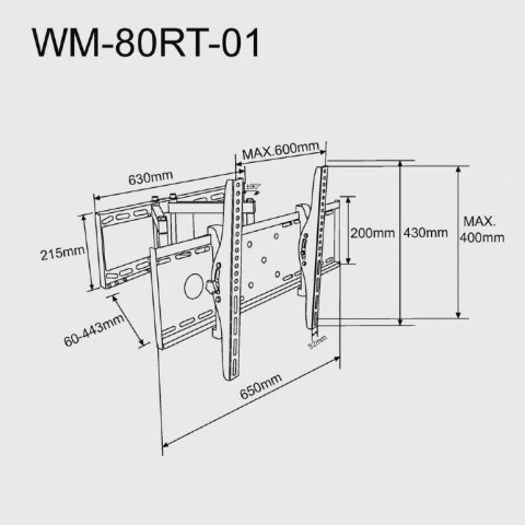 Gembird | Uchwyt ścienny | Stały | 37-80 " | Maksymalna waga (udźwig) 60 kg | Czarny Gembird | Uchwyt ścienny | Stały | 37-80 " | Maksymalna waga (udźwig) 60 kg | Czarny
