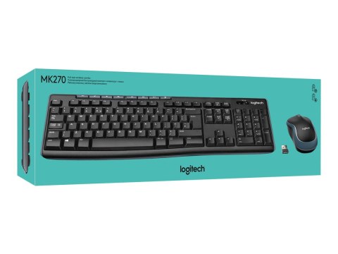 Logitech MK270 | Keyboard and Mouse Set | Wireless | US | Black Logitech MK270 | Keyboard and Mouse Set | Wireless | US | Black