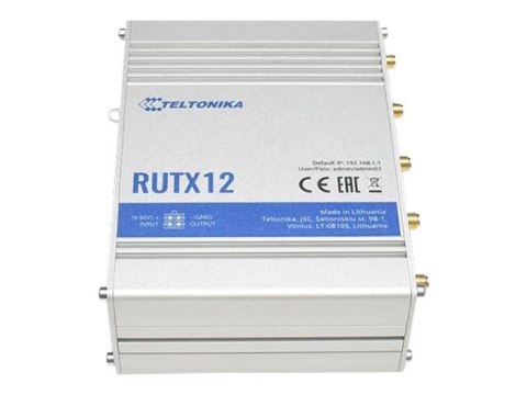 Router Dual LTE Cat 6 | RUTX12 | 802.11ac | 867 Mbit/s | 10/100/1000 Mbit/s | Porty Ethernet LAN (RJ-45) 4 | Obsługa sieci Nie | Router Dual LTE Cat 6 | RUTX12 | 802.11ac | 867 Mbit/s | 10/100/1000 Mbit/s | Porty Ethernet LAN (RJ-45) 4 | Obsługa sieci Nie |