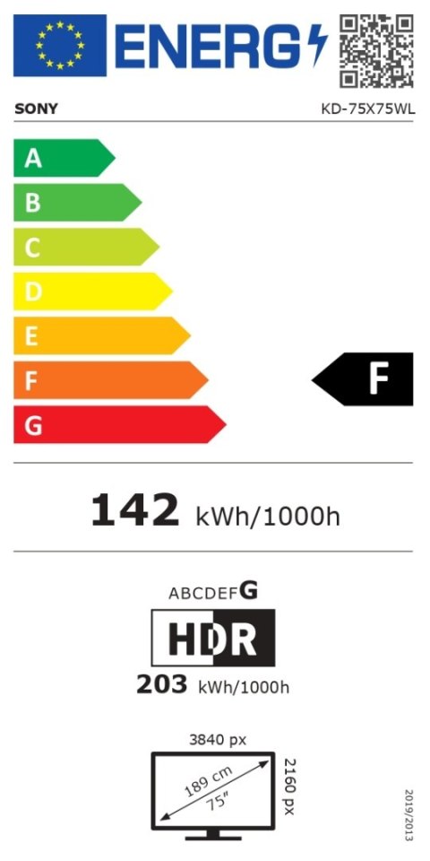 Sony | KD75X75WL | 75" (189 cm) | Android | QFHD | Czarny Sony | KD75X75WL | 75" (189 cm) | Android | QFHD | Czarny