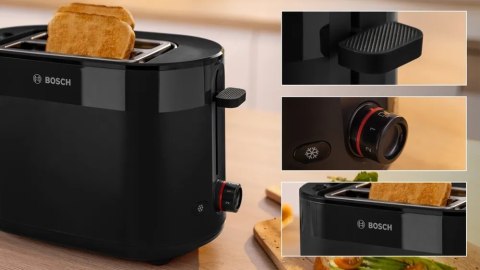 Bosch Compact Toaster | TAT2M123 MyMoment | Power 950 W | Number of slots 2 | Housing material Plastic | Black Bosch Compact Toaster | TAT2M123 MyMoment | Power 950 W | Number of slots 2 | Housing material Plastic | Black