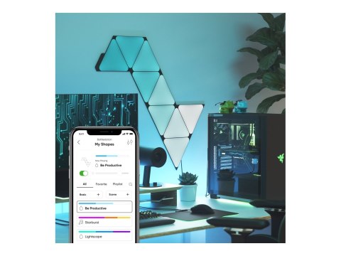 Nanoleaf|Shapes Black Triangles Starter Kit (9 panels)|42 W|WiFi Nanoleaf|Shapes Black Triangles Starter Kit (9 panels)|42 W|WiFi