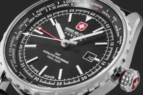 Zegarek Męski SWISS MILITARY HANOWA Afterburn GMT SMWGB0003201 + BOX Zegarek Męski SWISS MILITARY HANOWA Afterburn GMT SMWGB0003201 + BOX
