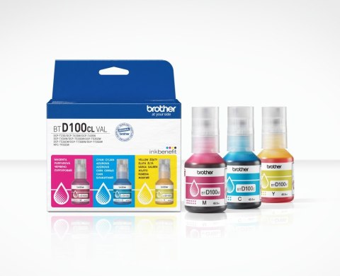 Brother BTD100CLVAL 3 Bottles Value Pack, C/M/Y Brother BTD100CLVAL 3 Bottles Value Pack, C/M/Y