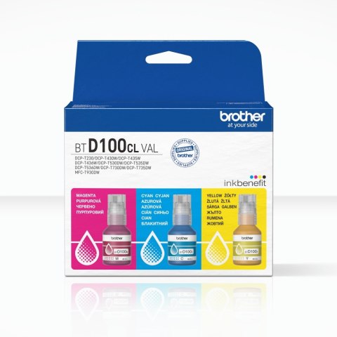 Brother BTD100CLVAL 3 Bottles Value Pack, C/M/Y Brother BTD100CLVAL 3 Bottles Value Pack, C/M/Y