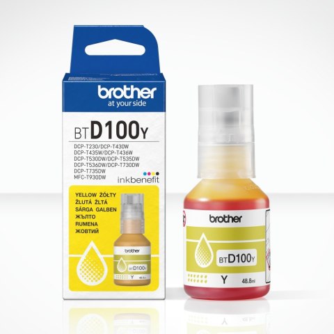 Brother BTD100Y Genuine Yellow Ink Bottle Brother BTD100Y Genuine Yellow Ink Bottle