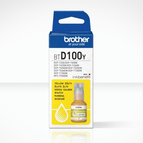Brother BTD100Y Genuine Yellow Ink Bottle Brother BTD100Y Genuine Yellow Ink Bottle
