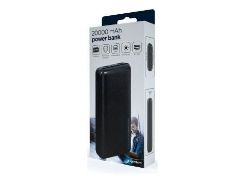 Gembird | PB20-02 | Power Bank | 20000 mAh | 2 x USB-AF | Czarny Gembird | PB20-02 | Power Bank | 20000 mAh | 2 x USB-AF | Czarny