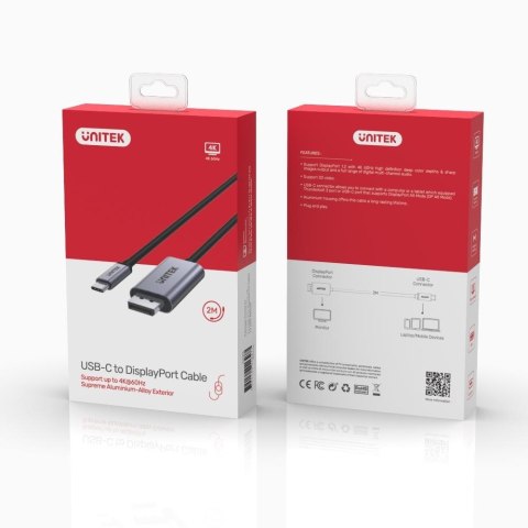 UNITEK ADAPTER USB-C - DP 1.2 4K@60HZ,1,8M, V1409A UNITEK ADAPTER USB-C - DP 1.2 4K@60HZ,1,8M, V1409A