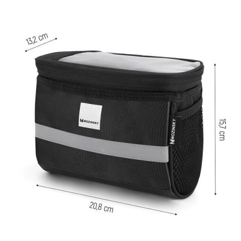Wozinsky torba rowerowa na kierownicę z etui na telefon 2 l czarny (WBB12BK) Wozinsky torba rowerowa na kierownicę z etui na telefon 2 l czarny (WBB12BK)