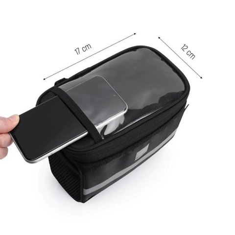 Wozinsky torba rowerowa na kierownicę z etui na telefon 2 l czarny (WBB12BK) Wozinsky torba rowerowa na kierownicę z etui na telefon 2 l czarny (WBB12BK)