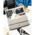 Biały portfel damski z systemem RFID zamykany na zatrzask - Peterson