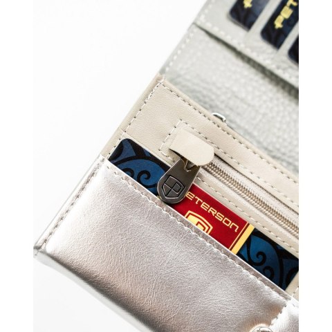 Duży, wielokolorowy portfel damski ze skóry ekologicznej i naturalnej z systemem RFID - Peterson Duży, wielokolorowy portfel damski ze skóry ekologicznej i naturalnej z systemem RFID - Peterson