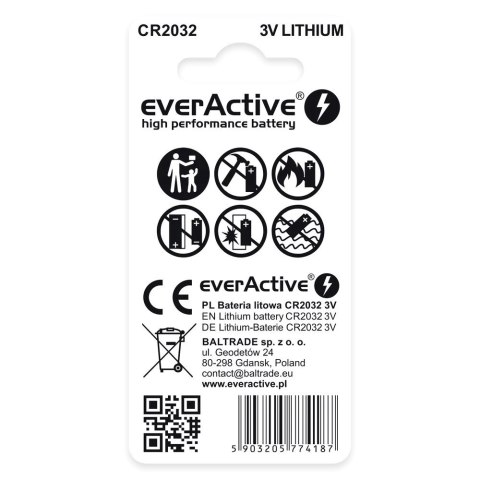 EVERACTIVE BATERIE LITOWE MINI CR2032 BLISTER 2SZT. CR20322BL