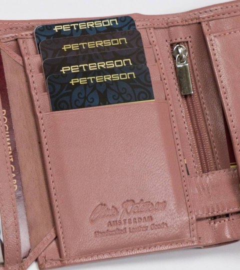 Skórzany portfel damski na zatrzask - Peterson Skórzany portfel damski na zatrzask - Peterson